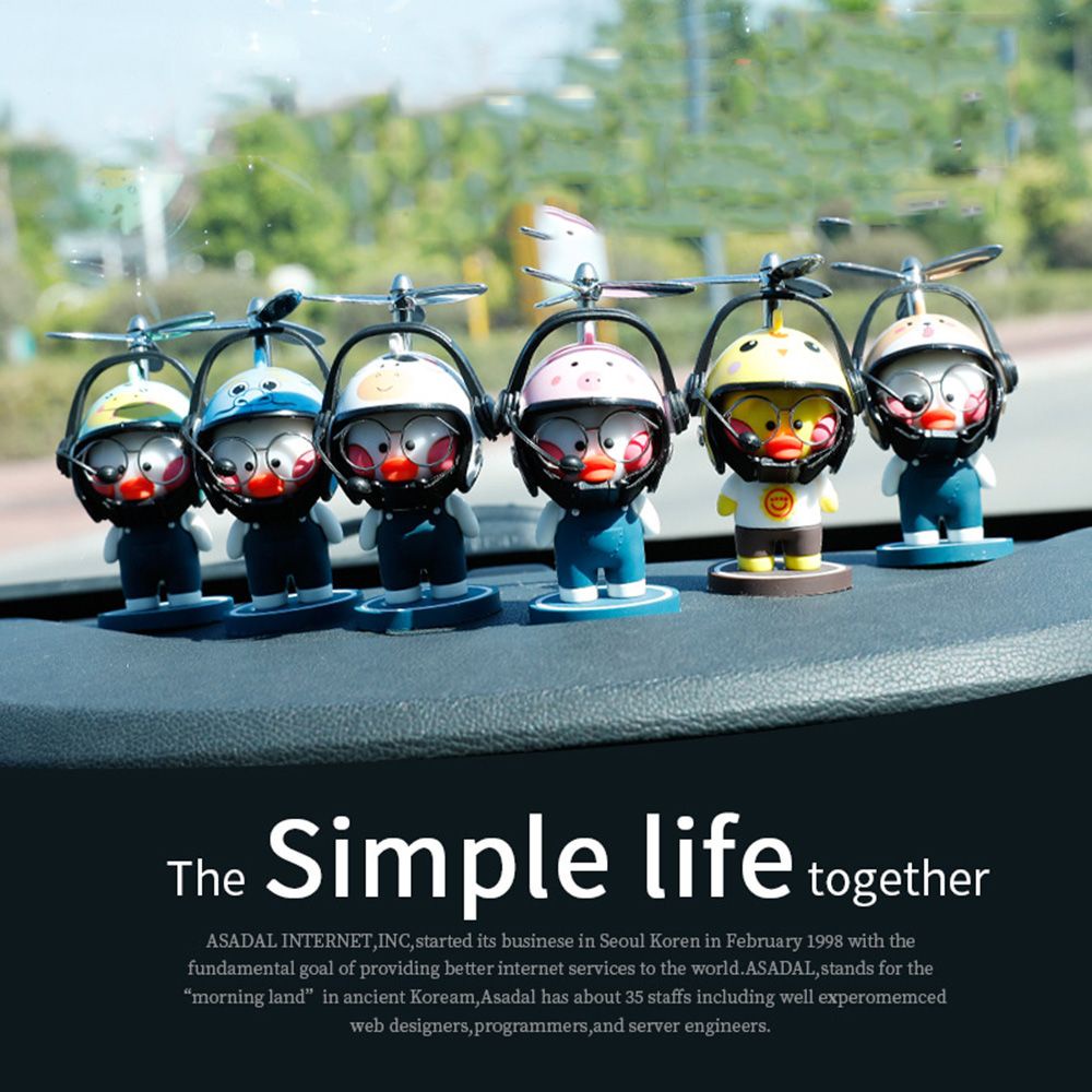 Mô hình chú vịt đội mũ bảo hiểm có chong chóng tre đáng yêu dành cho trang trí nhiều mẫu tùy chọn