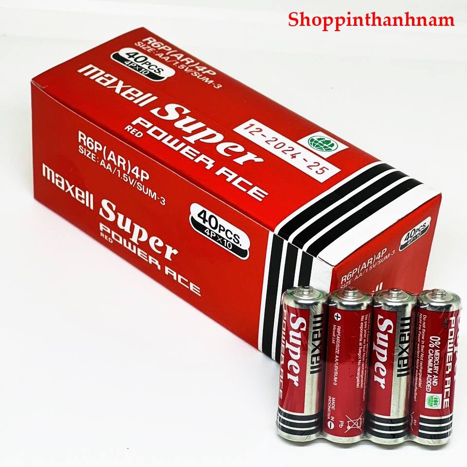 Hộp 40 Viên Pin AA Maxell Tiểu Super Power Chính Hãng