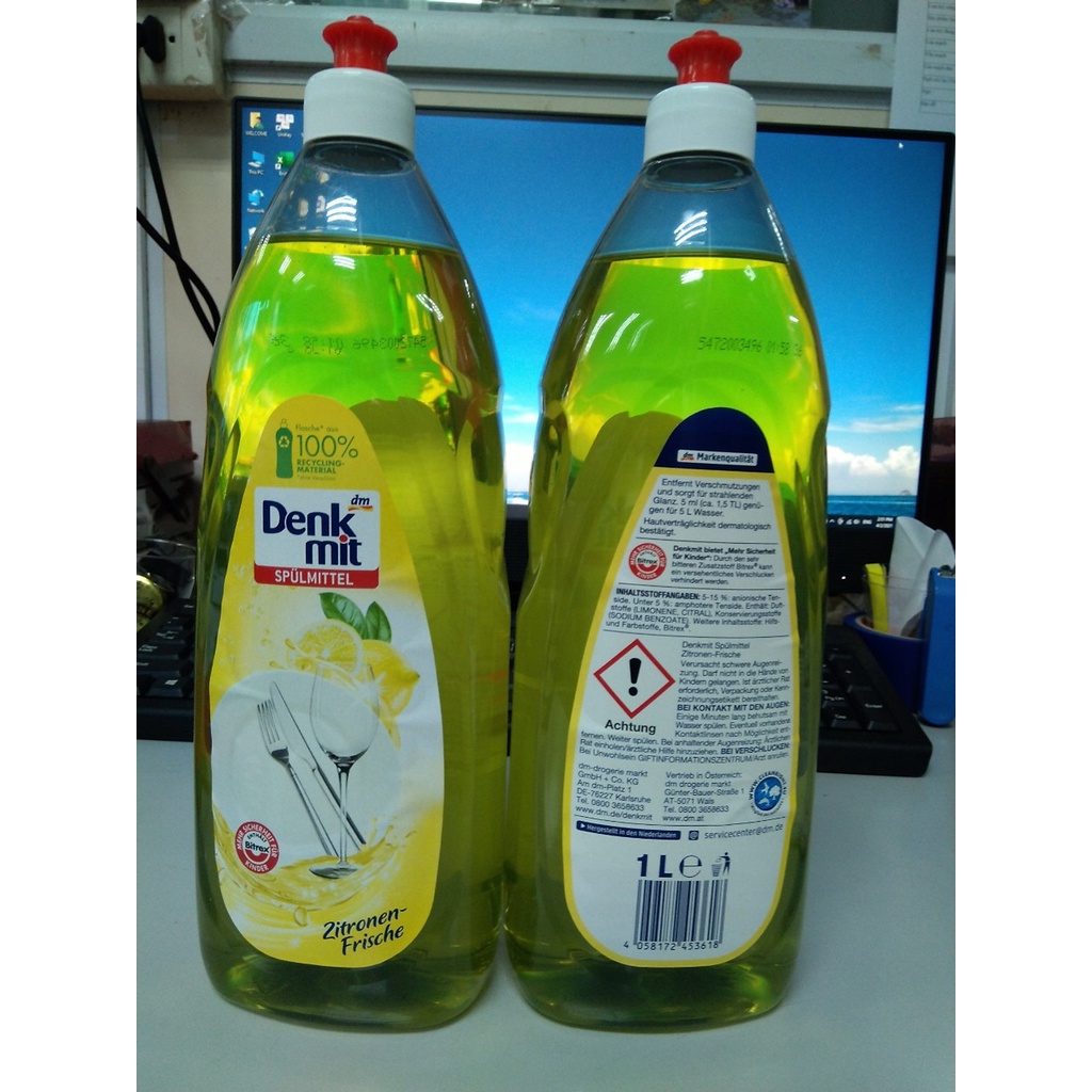Nước rửa bát Denkmit Hương chanh Zitronen-Frische dung tích 1000ml