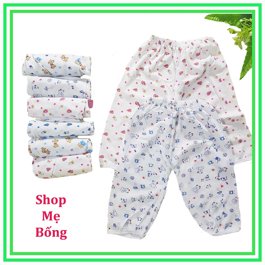 Quần dài cho bé trai gái sơ sinh cotton mềm in hình bình sữa – Q01