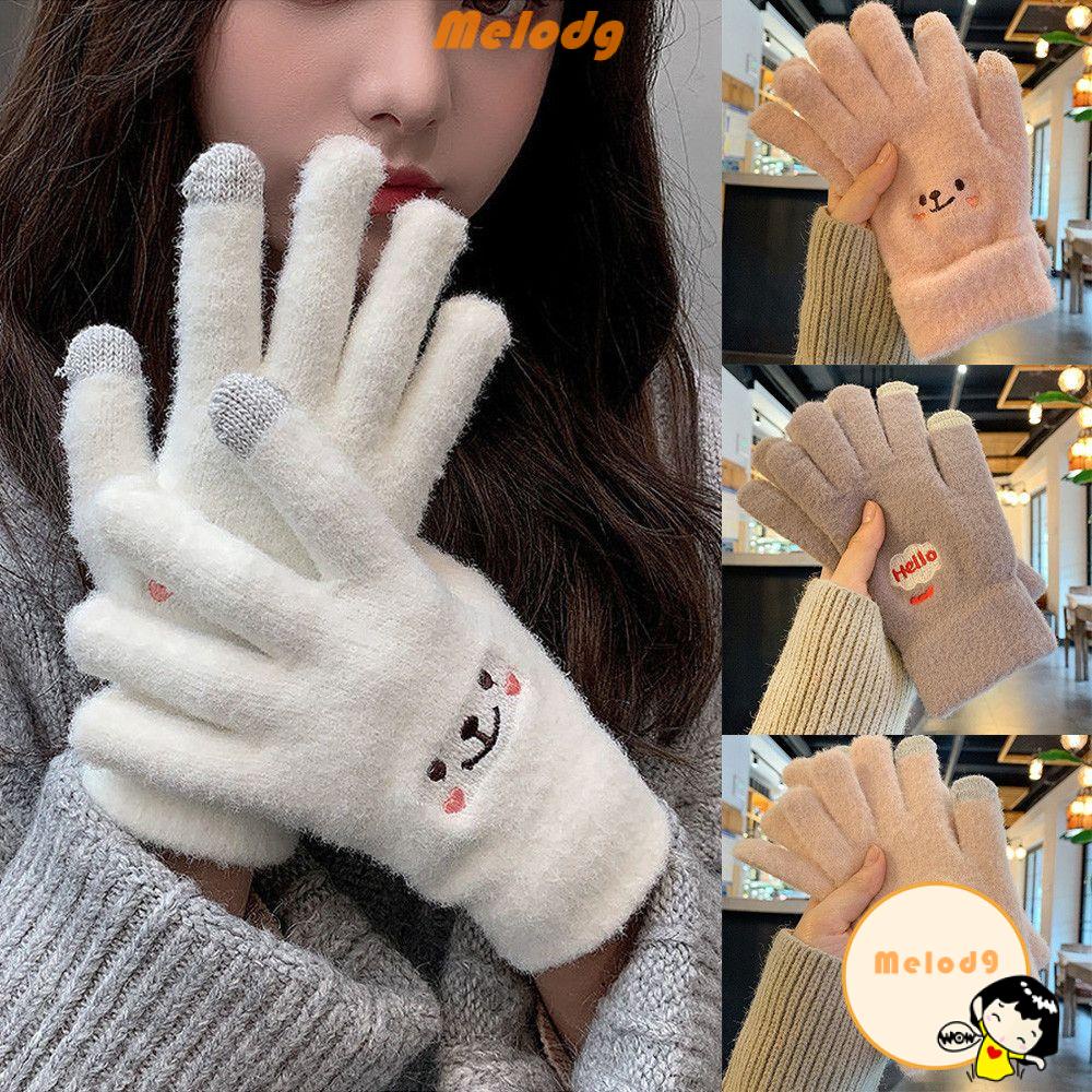 Găng tay trượt tuyết bằng len cashmere dày co giãn giữ ấm mùa đông nhiều màu chọn lựa cho nữ