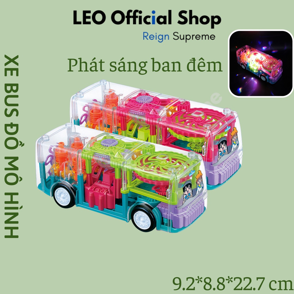 Xe buýt đồ chơi mô hình cho bé phát sáng phát nhạc vui nhộn, xe bus mô hình giúp bé phát triển tư duy