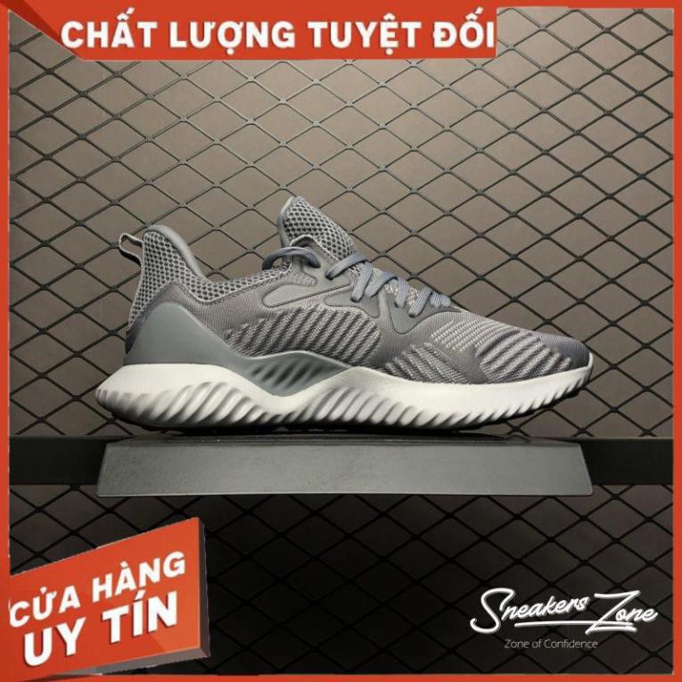 (FREE SHIP + HỘP + QUÀ) Giày thể thao sneaker nam nữ ALPHABOUNCE Beyond 2018 Grey white Xám đế trắng