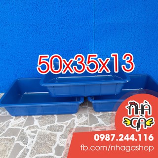Khay Nhựa Xanh Nuôi Cá , Khay Ép Cá Kích Thước 50x35x13