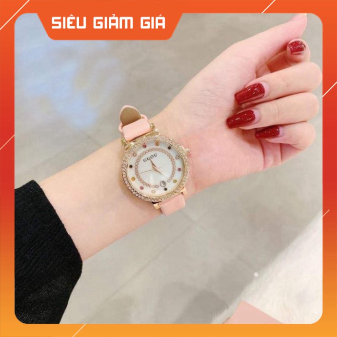 Đồng hồ nữ Guou mặt tròn dây da siêu bền , kiểu dáng thời thượng , trẻ trung | BigBuy360 - bigbuy360.vn