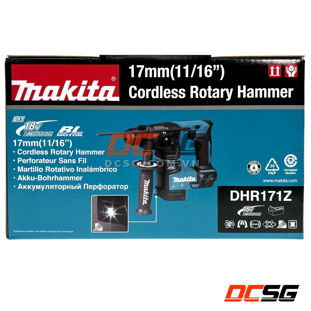 Máy khoan bê tông dùng pin 18V Makita DHR171Z  | DCSG