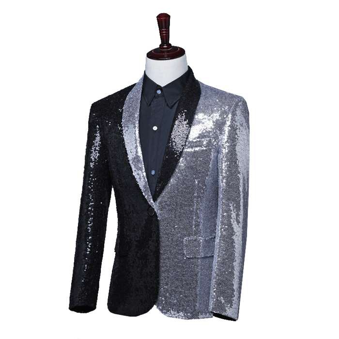 Trang phục biểu diễn ảo thuật sang trọng - thanh lịch: Vest kim sa phối màu Bạc - đen
