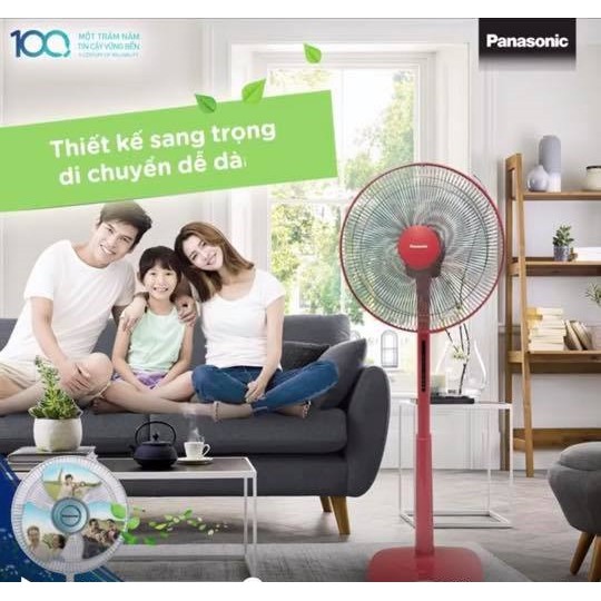 Quạt Đứng Panasonic F-409k + Remote (Đỏ) - Công Suất 54w - Bảo Hành 12 Tháng