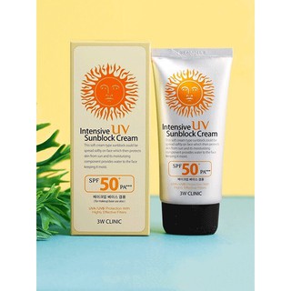 (Chính hãng)🌻🌻Kem chống nắng 3W Clinic Intensive UV Sunblock Cream SPF 50+ PA+++ 🌻