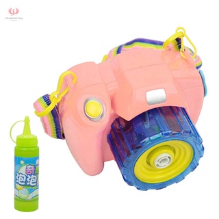 Camera Bubble Machine Portable Bubble Hurricane Machine Automatic Kid Toy with LED Light Music