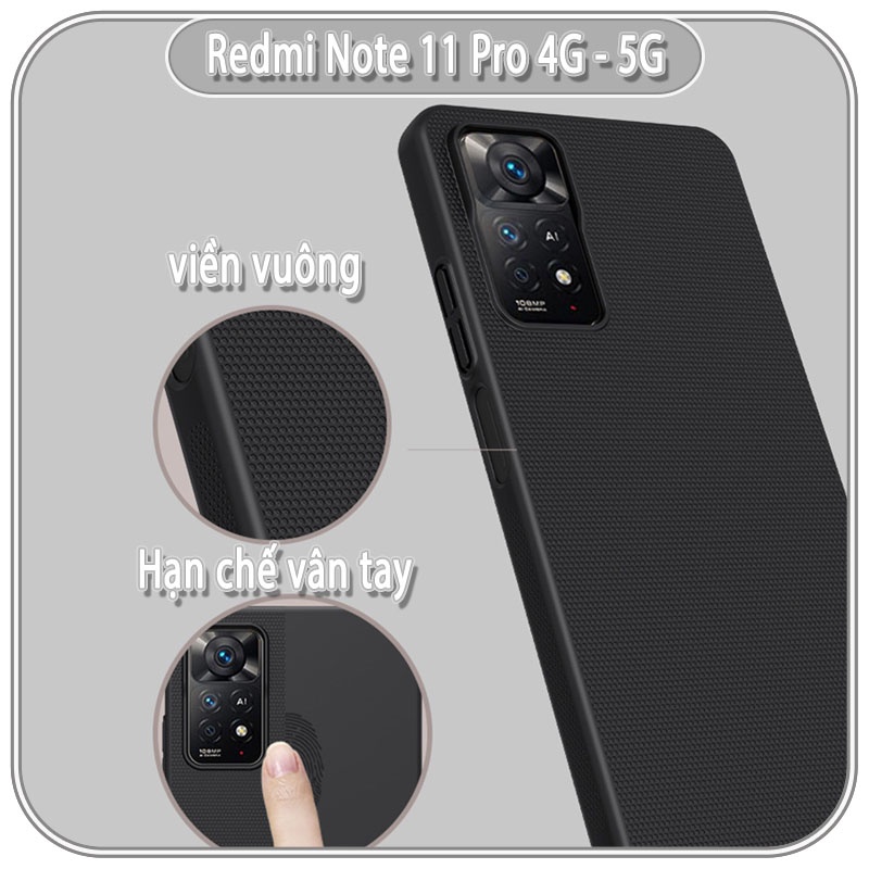 Ốp lưng cho Xiaomi Redmi Note 11 Pro 4G 5G  - Note 12 Pro 4G Frosted Shield nhựa PC cứng Nillkin nhám - hàng nhâp khẩu