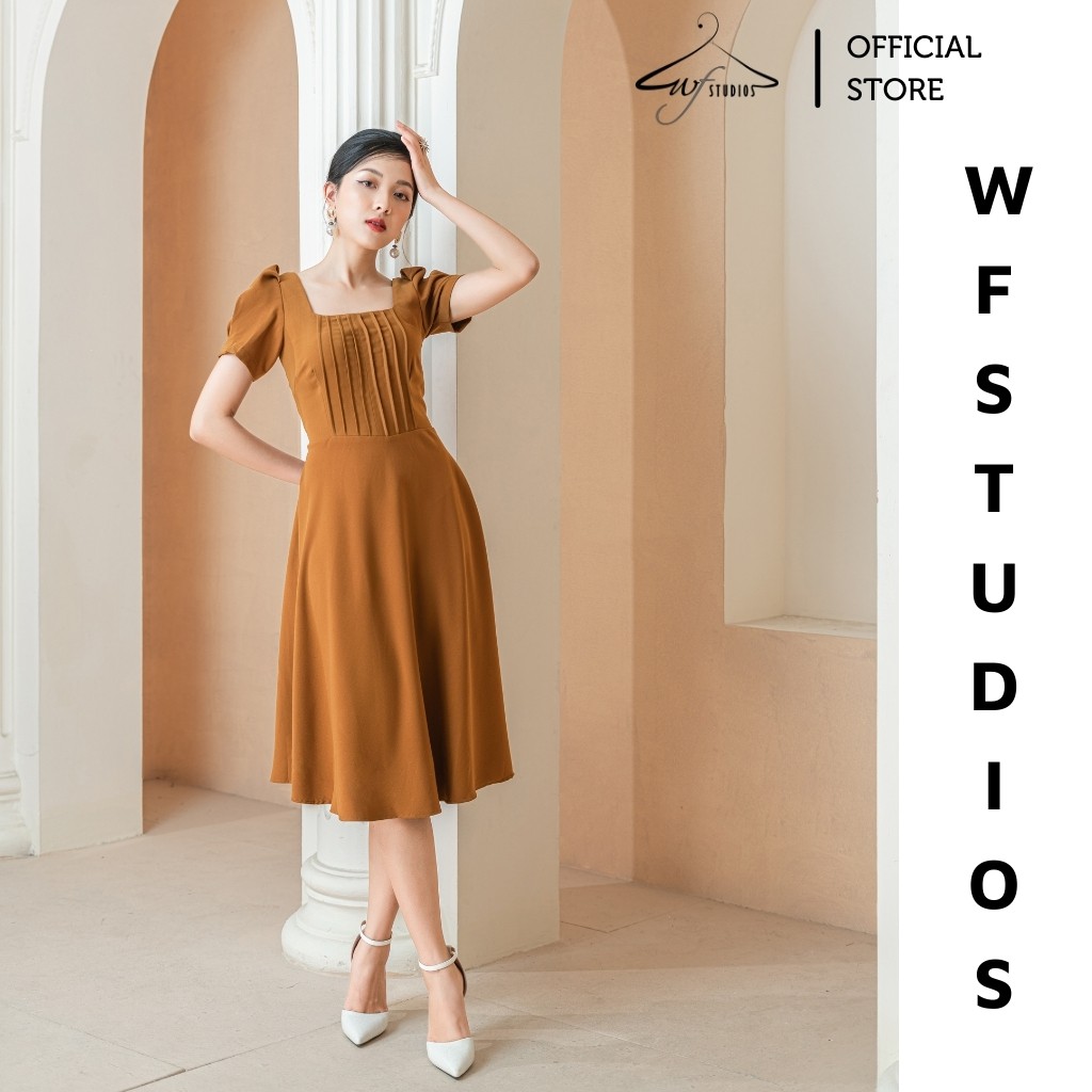 Váy cổ vuông xếp ly Nana Dress - V07 - wfstudios