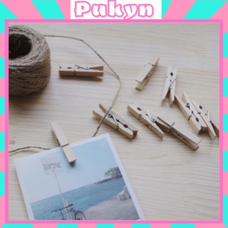 Kẹp gỗ treo ảnh tặng kèm dây gai trang trí tường Pukyn K01
