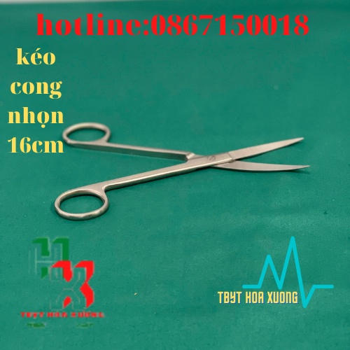 [Hàng Chính Hãng] Kéo Y Tế -Kéo Cong Nhọn 2 Đầu 16cm Pakistan