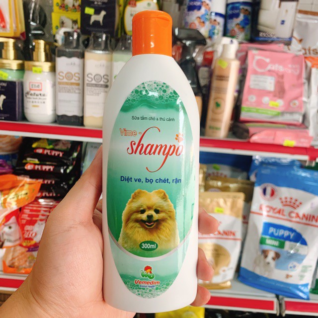 Sữa Tắm Diệt Ve, Rận, Bọ Chét Vime Shampoo 300 ml Nắp Đỏ