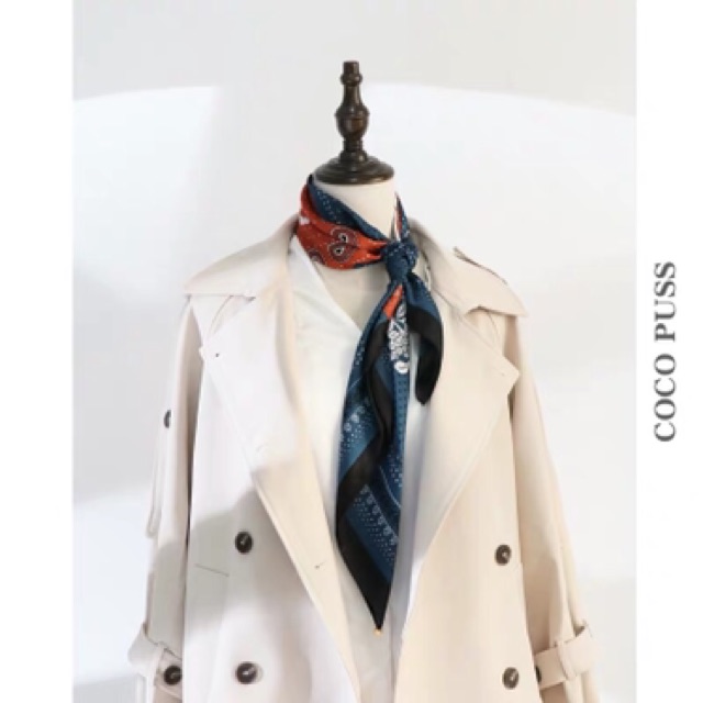 Khăn lụa vuông 70x70 turban quàng cổ,áo khăn yếm bandana thời trang đội đầu - Maben