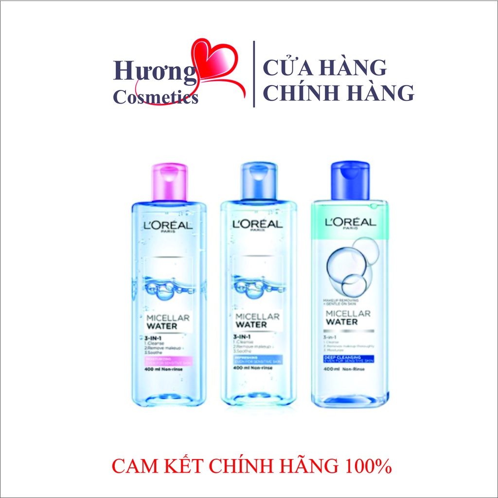 Nước tẩy trang Loreal Nước tẩy trang L'Oreal Paris 3-in-1 Micellar Water 400ml | BigBuy360 - bigbuy360.vn