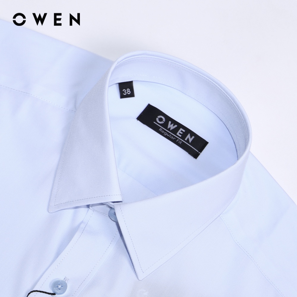 OWEN - Áo sơ mi dài tay Regular Fit màu Xanh nhạt Bamboo - AR221061DT