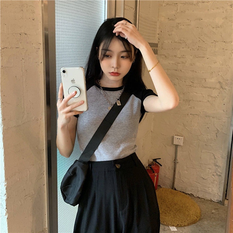 Áo thun BH cotton ngắn tay thêu họa tiết xinh xắn cho nữ 2021