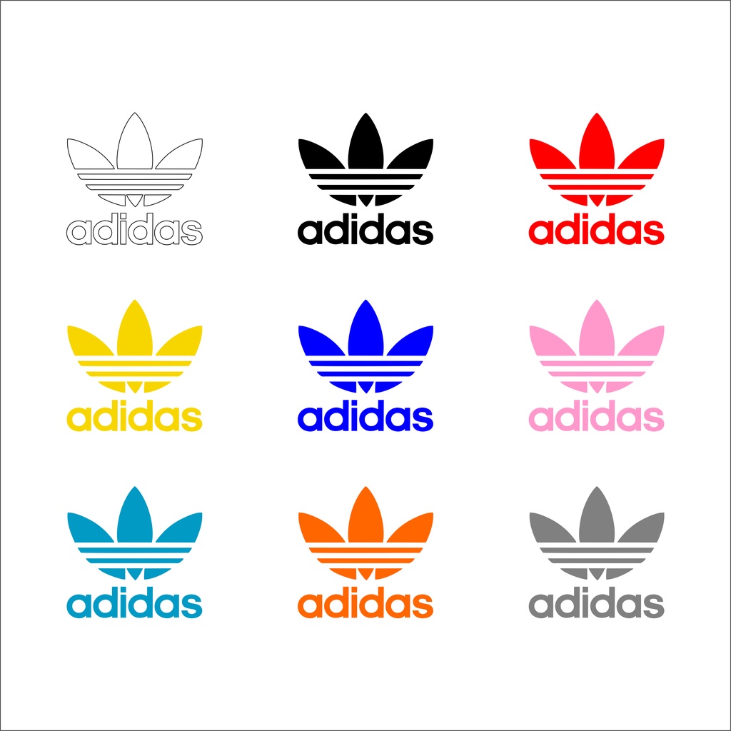 Hình ủi , hình ép nhiệt - Logo Adidass 3 lá in ngực  nhiều màu