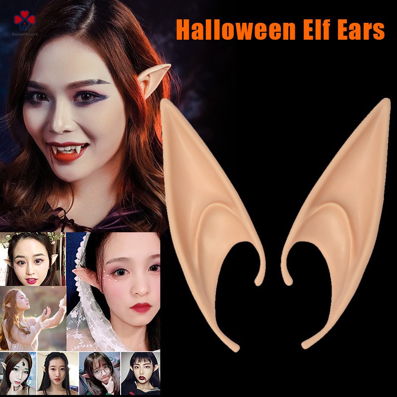 Bộ 2 mô hình lỗ tai thần lùn bằng cao su mềm kích thước 10cm/12cm dùng làm đồ hóa trang Halloween | BigBuy360 - bigbuy360.vn