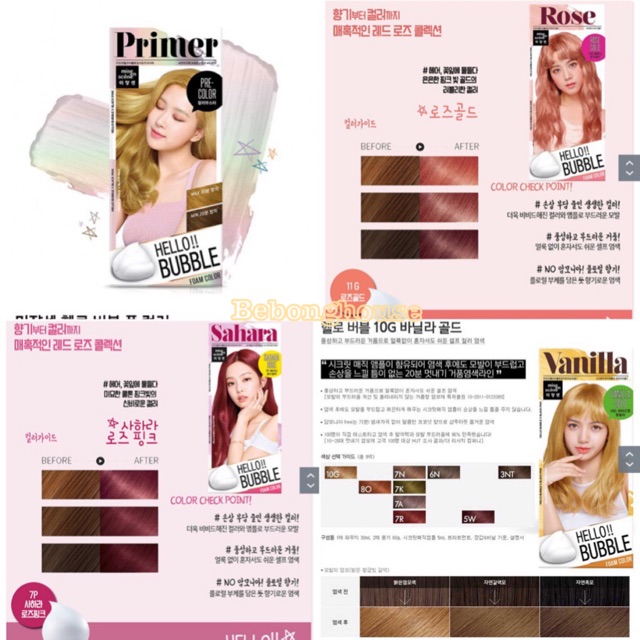 (Blackpink) ĐỦ MÀU Bọt nhuộm tóc Mise en Scene Hello Bubble Color Hàn Quốc