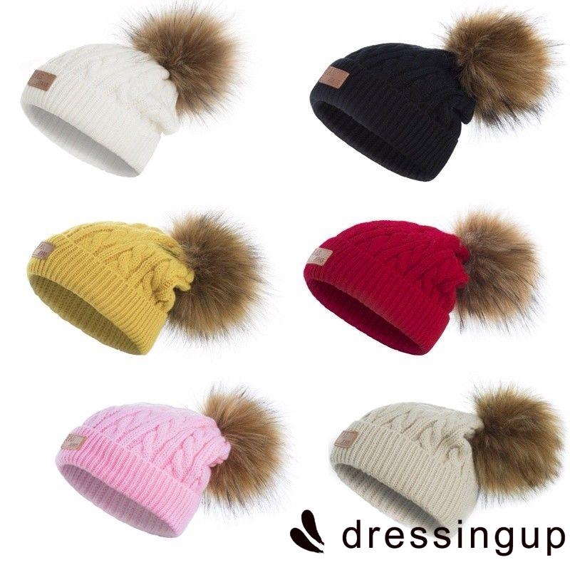 Mũ beanie móc len giữ ấm mùa đông cho bé sơ sinh