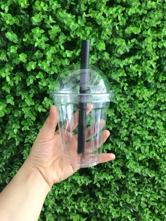 Combo 50 Cốc trà sữa nắp cầu 500ml( kèm nắp)
