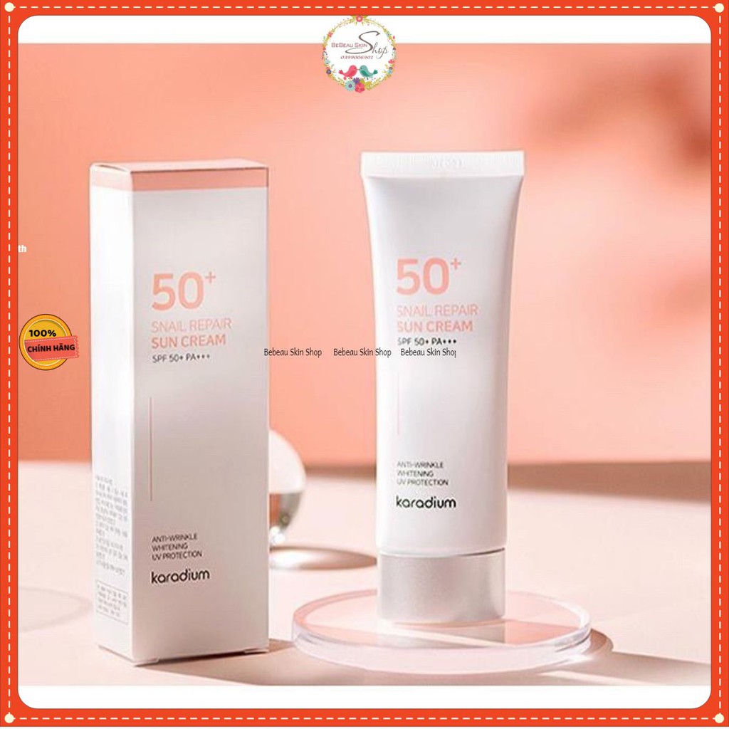 KEM CHỐNG NẮNG KARADIUM snail repair sun cream spf 50+ pa+++ - BEBEAU