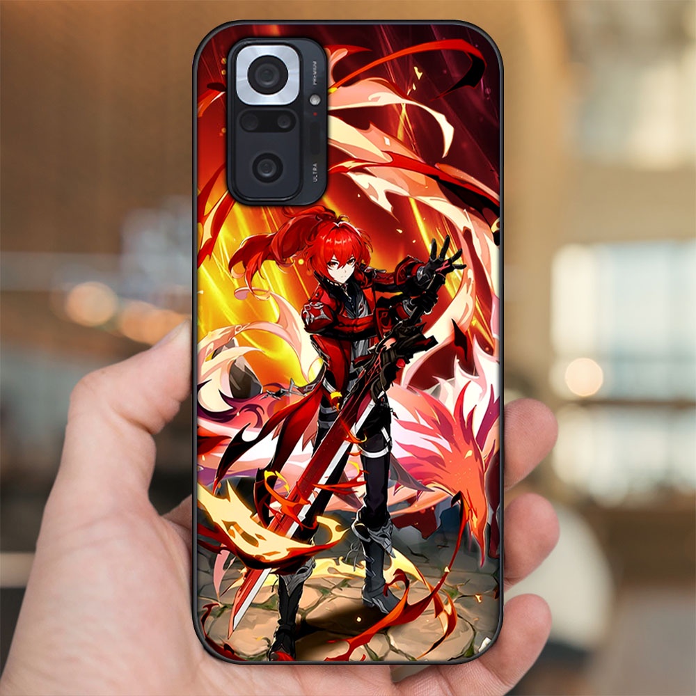 Ốp lưng Xiaomi Redmi Note 10 Pro viền đen in hình Diluc Genshin Impact