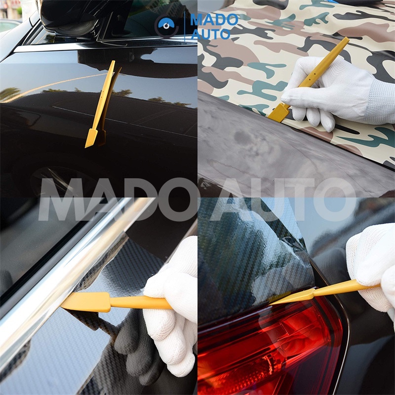Bộ 7 dụng cụ nhựa dán Decal xe ô tô có nam châm, có hộp nhựa MADO FS07