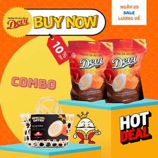 Combo trứng gà ăn liền Devi cay, xì dầu ( 2 túi 10 cay, 1 giỏ xì dầu 10 quả)