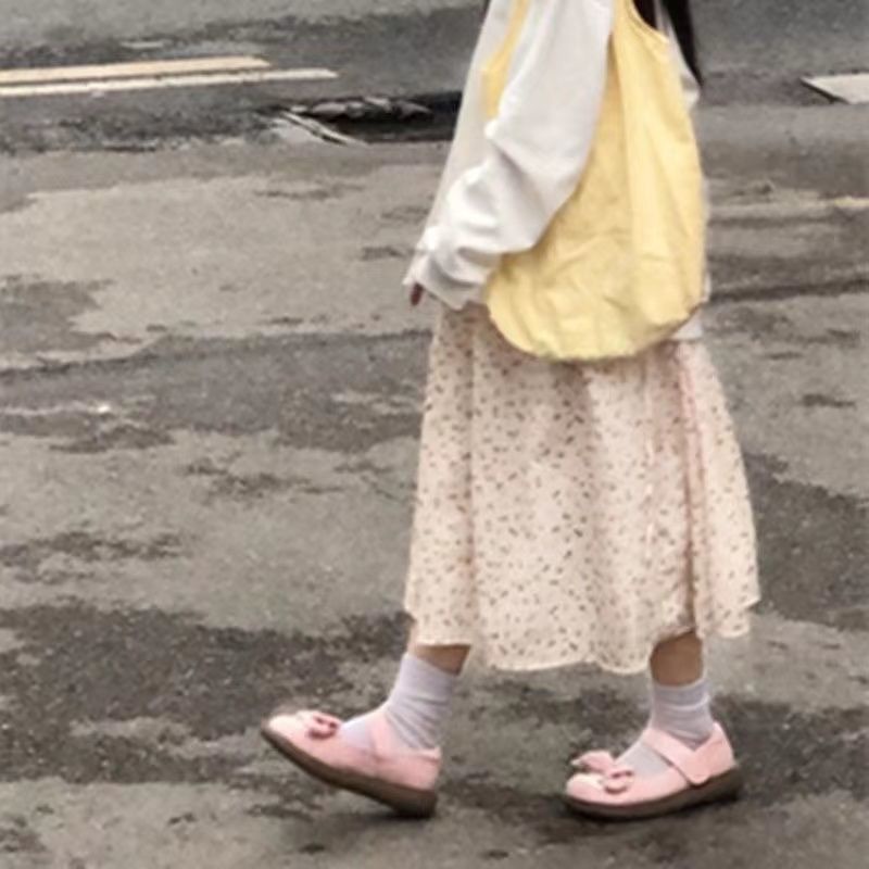 Giày Da lolita Mũi Tròn Đế Dày Mềm Mại Phong Cách Nhật Bản Cho Nữ