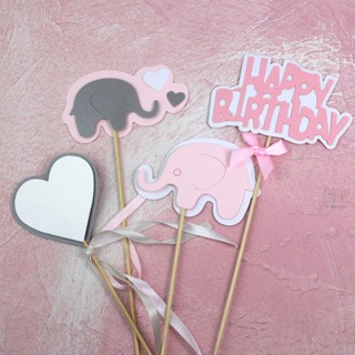 Set topper voi + tim + Happy Birthday