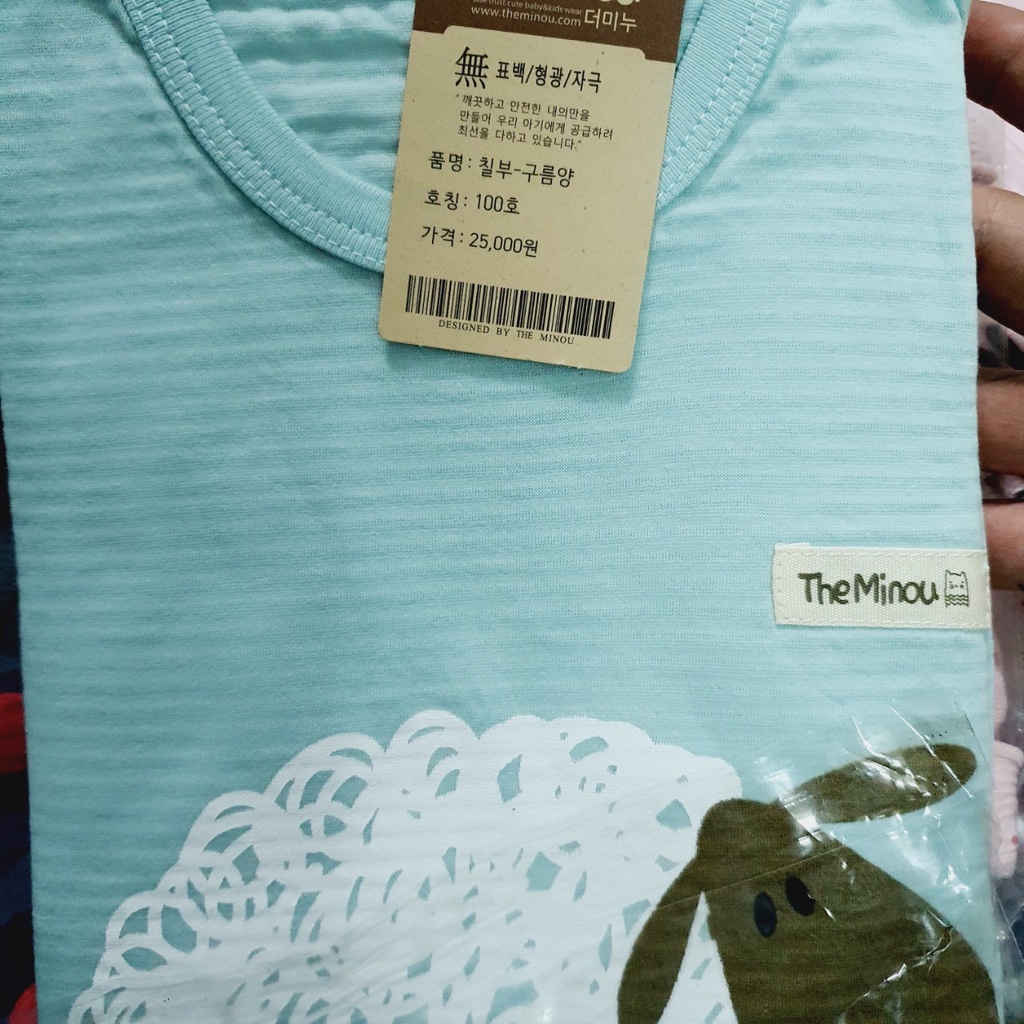 [100] Bộ cotton tay lửng quần ngố hè thu cừu xanh cho bé trai The Minou xuất Hàn dư xịn