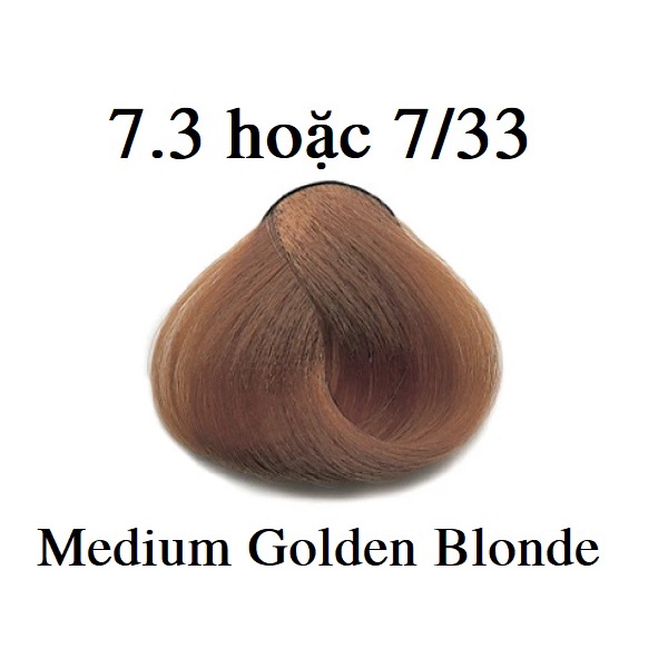 Thuốc Nhuộm Tóc Màu Nâu Vàng Tây 7.3 Medium Golden Blonde Hair Dye Cream