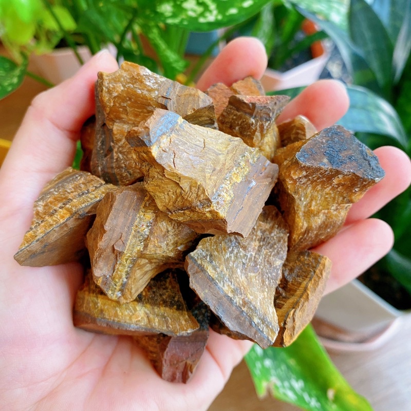 Đá Tiger's Eye thô, Đá Mắt hổ thiên nhiên chưa qua chế tác, Đá thô, Đá năng lượng không xử lý