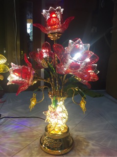 Đèn thờ thủy tinh pha Lê 45 phân(1 đôi)