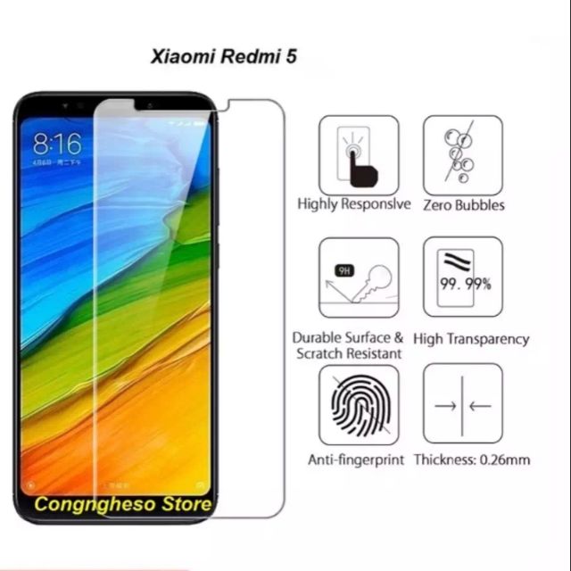 Kính cường lực cho xiaomi red mi5