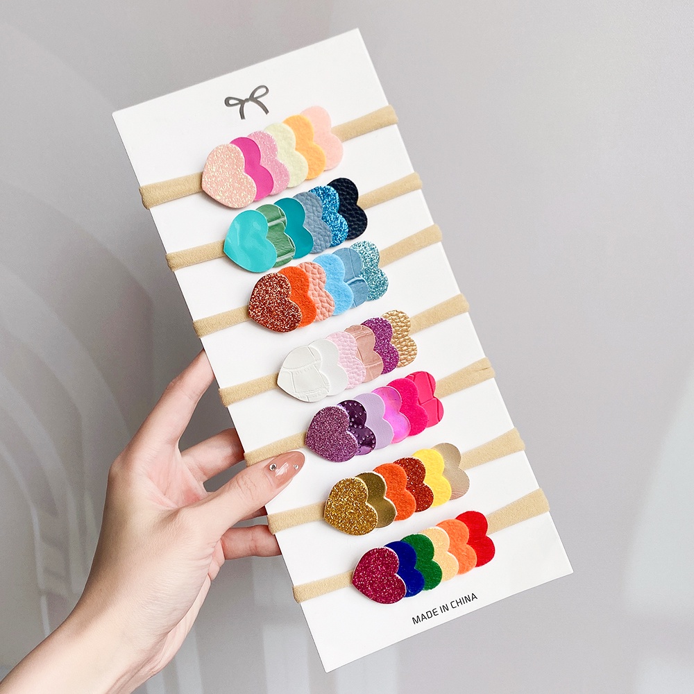KIDSBOWS 1 Băng Đô Nylon Co Giãn Hình Trái Tim Dễ Thương Cho Bé