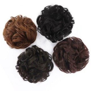 Real Remy Tóc Con Người Lộn Xộn Bun Co Giãn Scrunchie Kẹp Đuôi Ngựa Phần Mở Rộng.US Trong Q3Z7