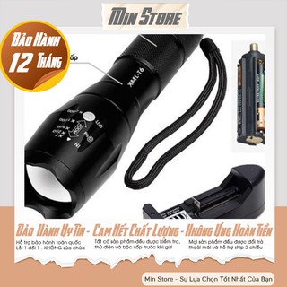 [Hàng Loại 1] Đèn pin siêu sáng XML T6 Kèm Sạc Cao Cấp ( Có Hộp)