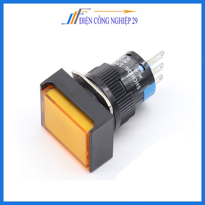 Nút Nhấn Đề Vuông 220VAC AL6 - M Nhấn Nhả Có Đèn