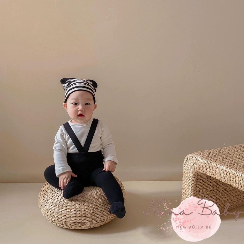 Quần cho bé NANABABY98 Quần tất yếm dài phiên bản thu đông phong cách Hàn Quốc dành cho trẻ em từ 0 đến 2 tuổi QA43