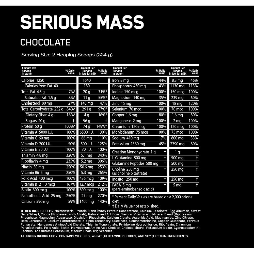 Sữa tăng cân ON Serious Mass 12LBS - 5,4KG