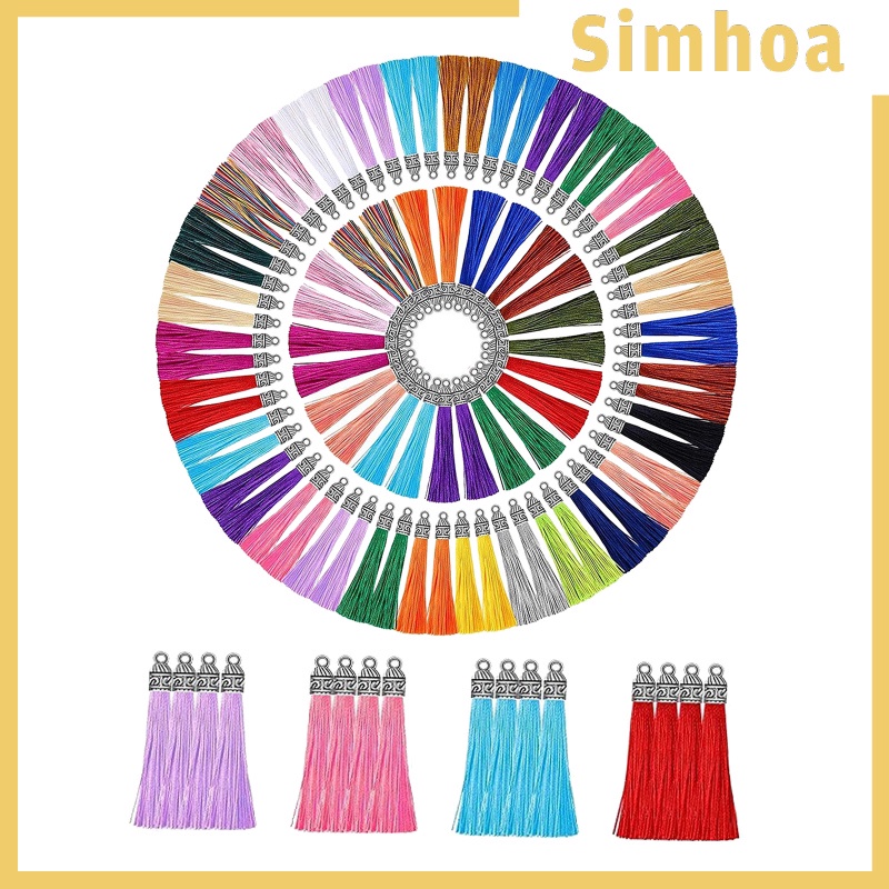 [SIMHOA]100 PCS Bulk Tassel Pendant for DIY Keychain Purse Earrings Making Supplies