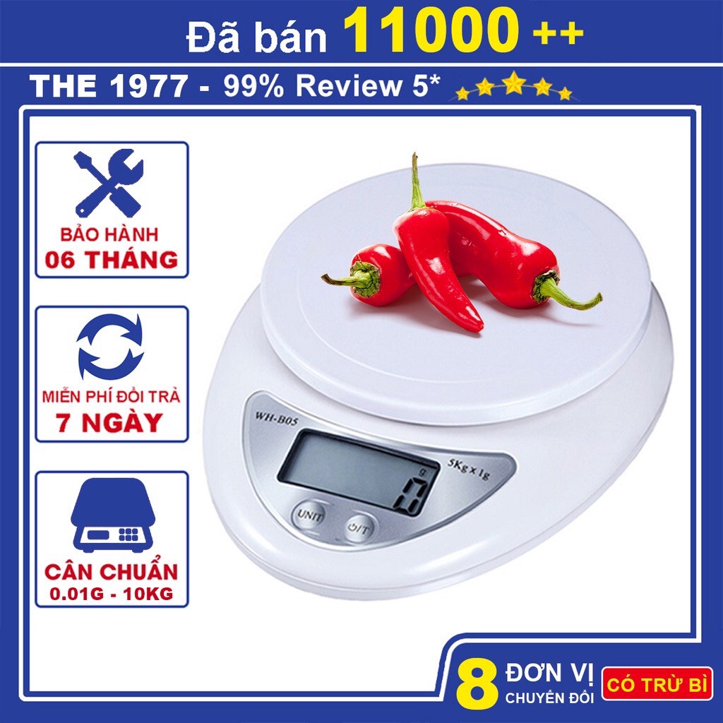 (freeship) Cân Nhà Bếp 5kg,Cân Tiêu Ly electronic (Tặng kèm Pin) Phân chia thực phẩm, Pha chế Nhiên liệu siêu chuẩn