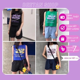 Áo tanktop croptop nữ Warm Waffle - áo croptop form rộng dưới 60kg