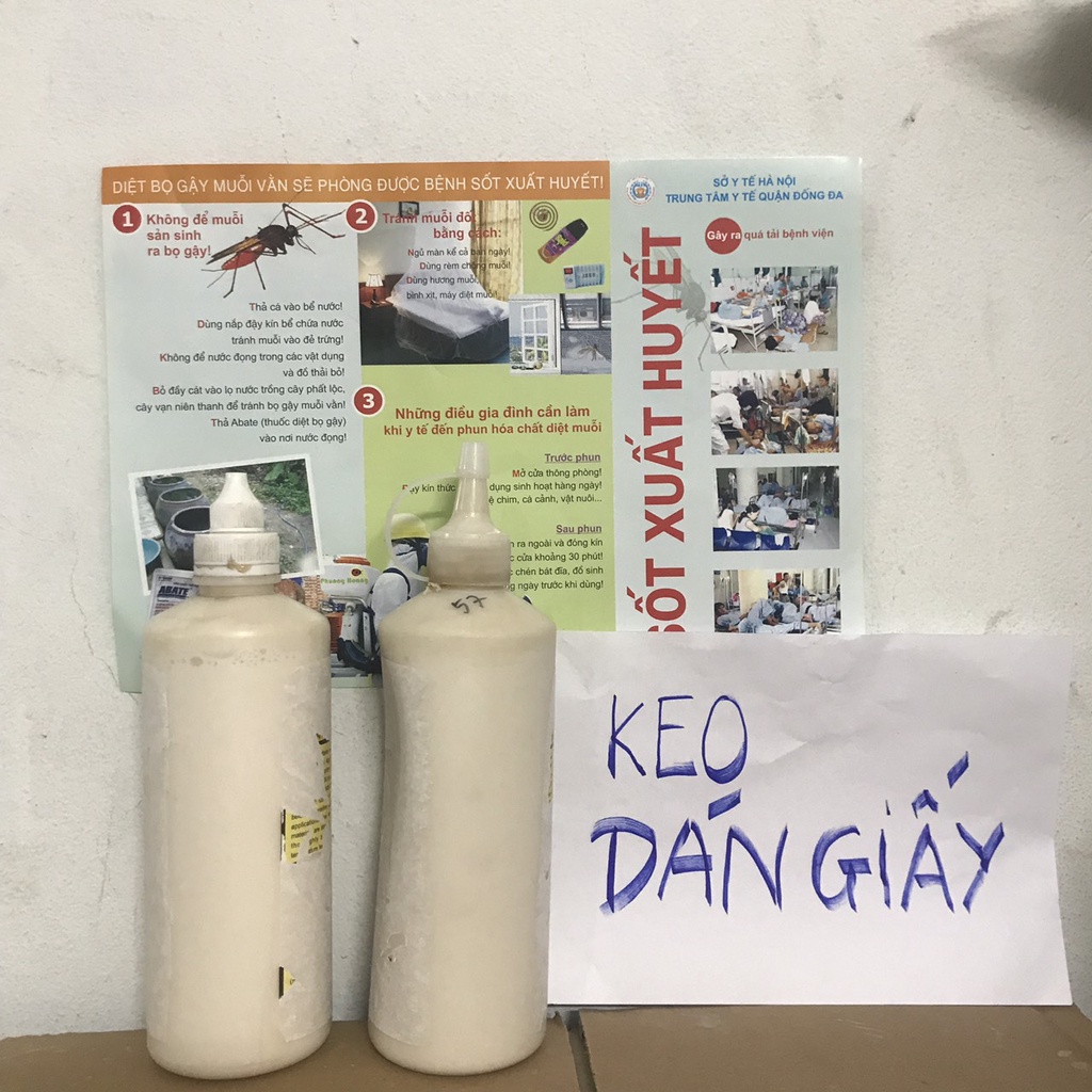 1.000đ 1 chai 0,5kg - KEO DÁN GÁY SỔ SÁCH, DÁN GIẤY CHO XƯỞNG IN