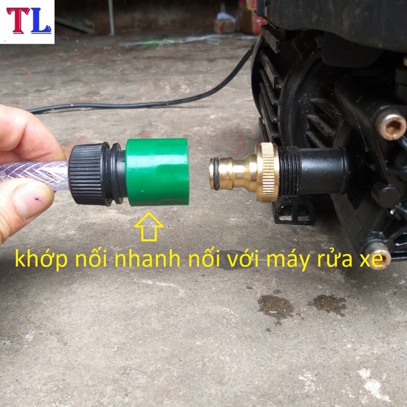 Dây cấp hút nước máy rửa xe gia đình (bộ dài 2m)